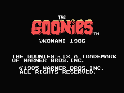 The Goonies Title Screen